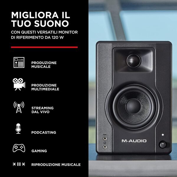 Casse attive M-Audio BX3 da studio, 120 W (coppia)